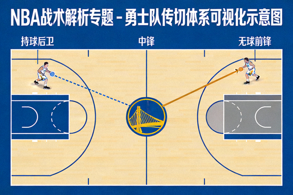 NBA战术解析专题 - 勇士队传切体系可视化示意图