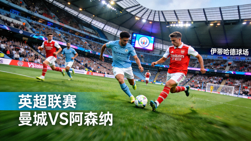 英超足球比赛直播画面 - 曼城与阿森纳在伊蒂哈德球场交锋